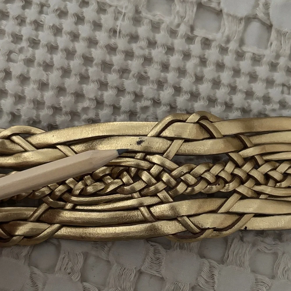 NWT Nine West Gold Tone Metallic Woven Belt with Decorative Buckle Size L/XL - Picture 13 of 16